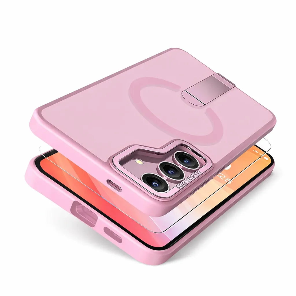 For Samsung Galaxy S24 Premium N52 Magsafe Magnetic Case With Stand Pink