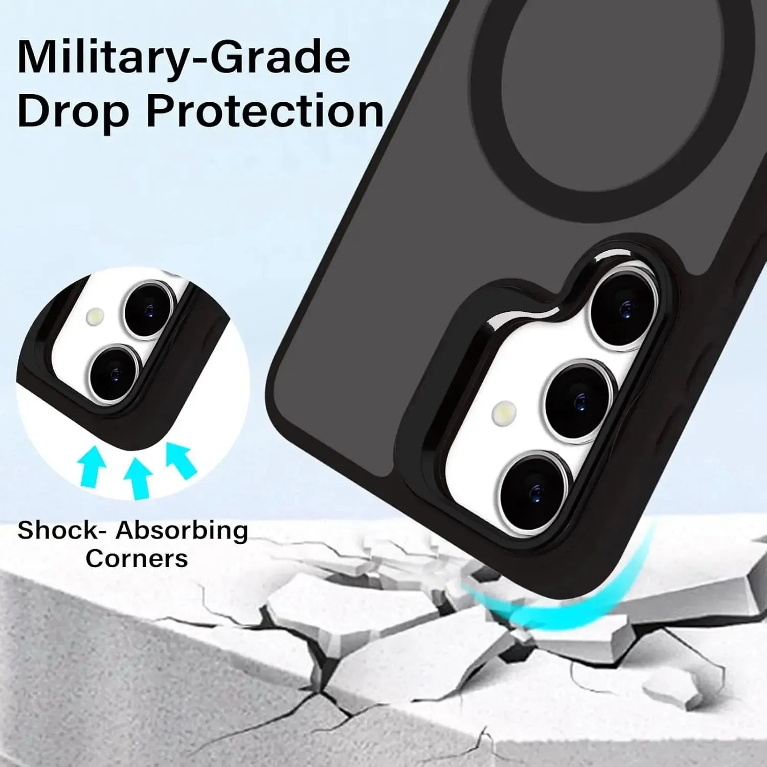 For Samsung Galaxy S24 / S25 Skin-Feel Camera Holder Magsafe Case Black