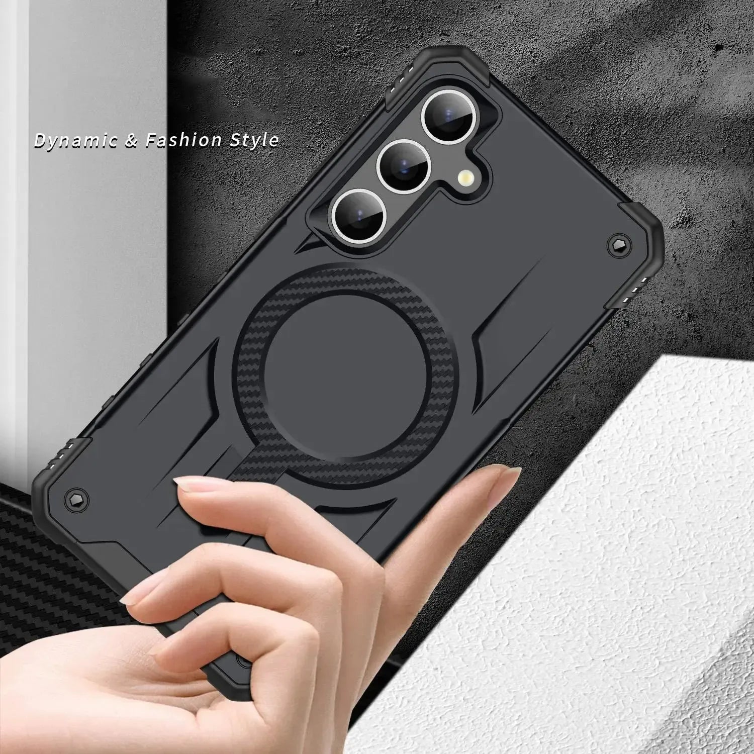 For Samsung Galaxy S24 / S25 Starship Magsafe Magnetic Case Black