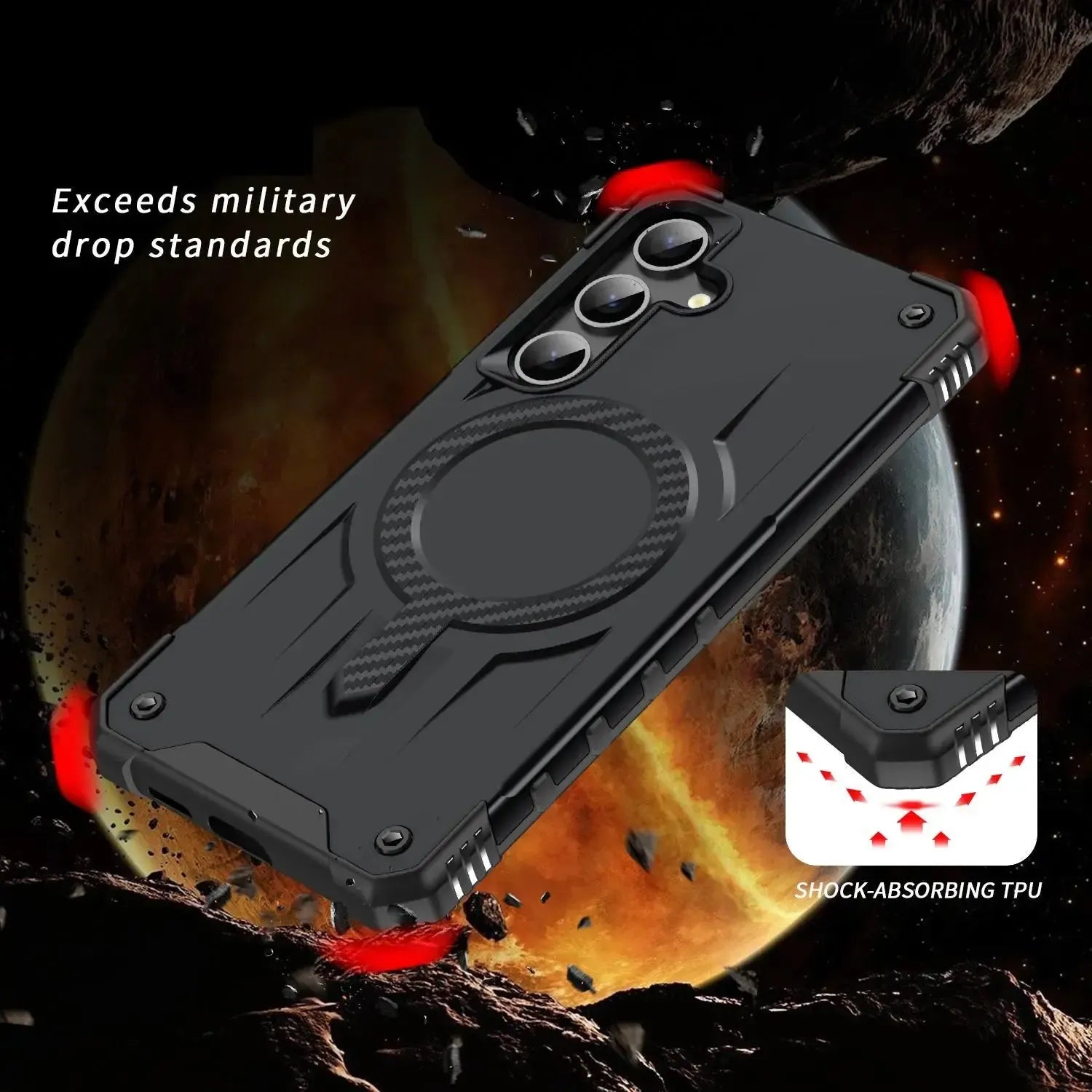 For Samsung Galaxy S24 / S25 Starship Magsafe Magnetic Case Black