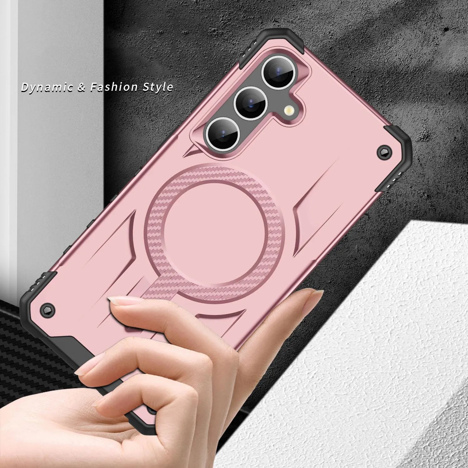 For Samsung Galaxy S24 / S25 Starship Magsafe Magnetic Case Rose Gold