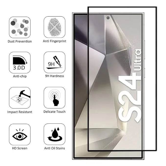 For Samsung Galaxy S24 Ultra Full Coverage 9D Tempered Glass