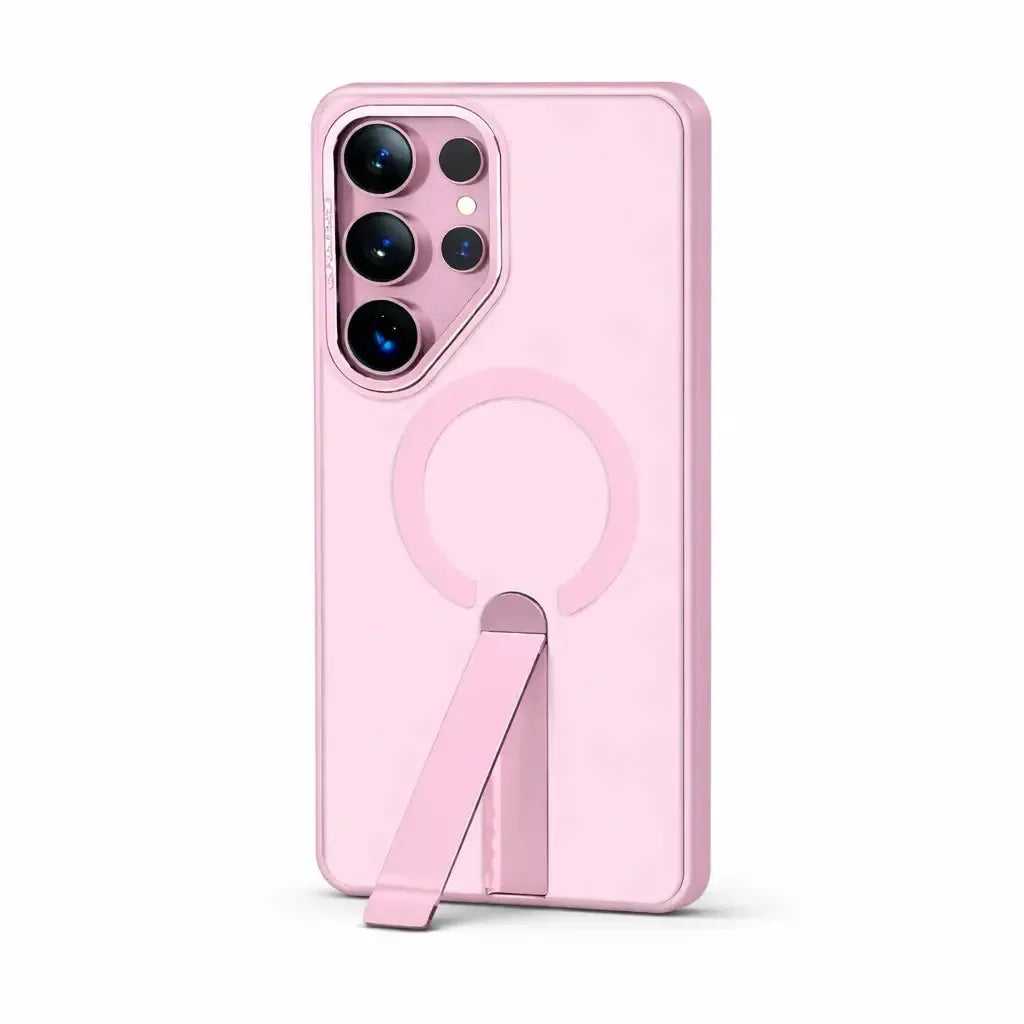 For Samsung Galaxy S24 Ultra Premium N52 Magsafe Magnetic Case With Stand Pink