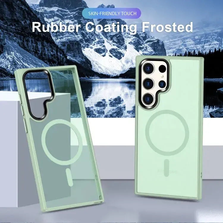 For Samsung Galaxy S24 Ultra Skin-Feel Magnetic Magsafe Case Green