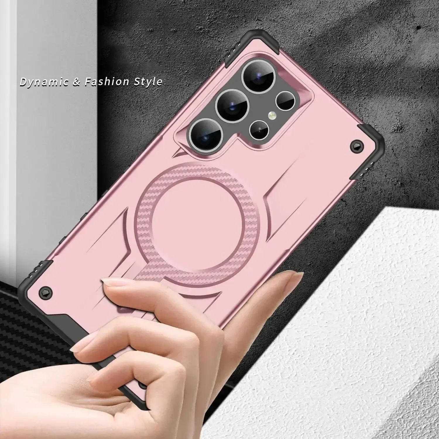 For Samsung Galaxy S24 Ultra Starship Magsafe Magnetic Case Rose Gold
