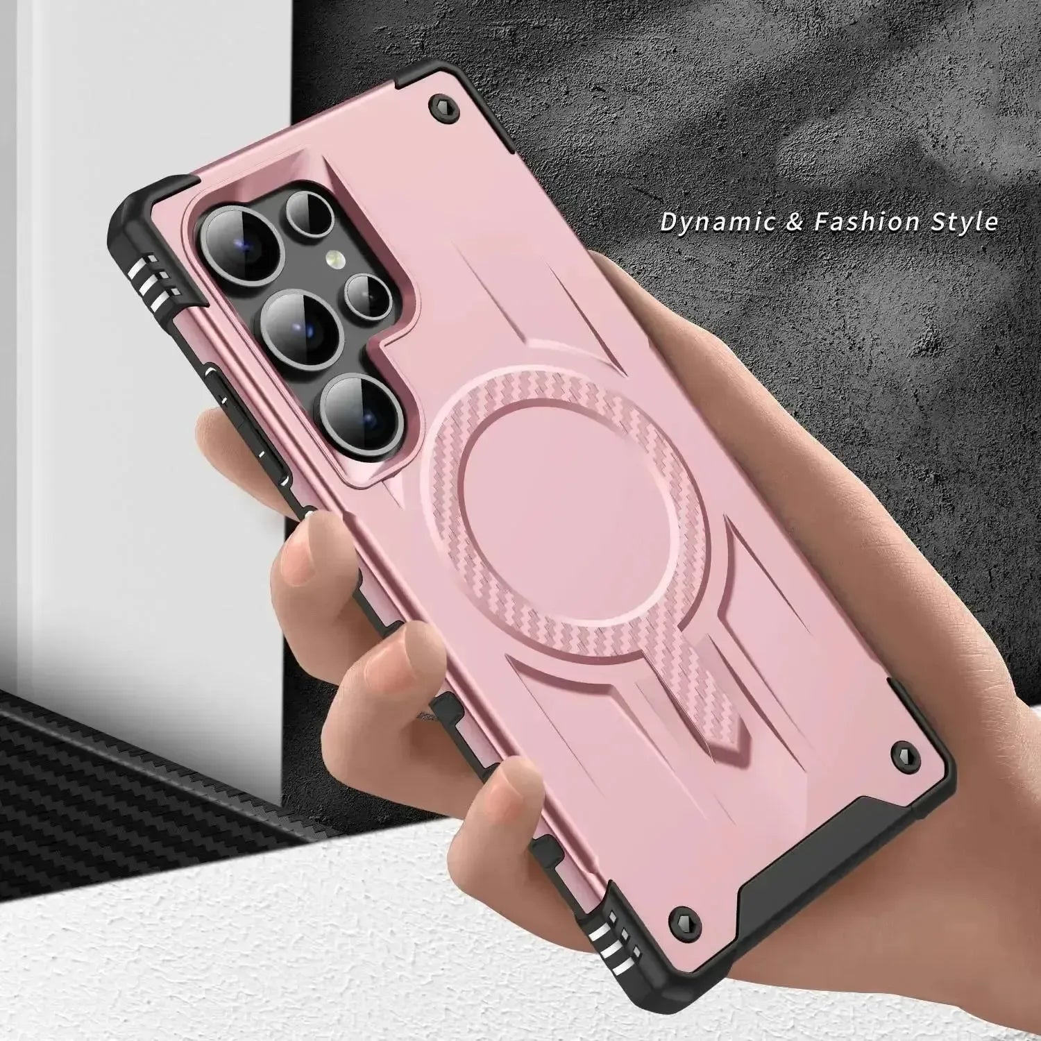 For Samsung Galaxy S24 Ultra Starship Magsafe Magnetic Case Rose Gold