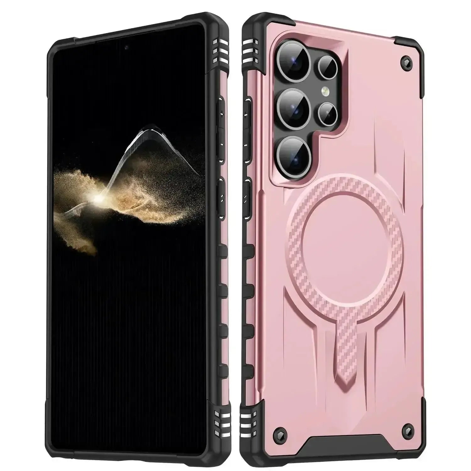 For Samsung Galaxy S24 Ultra Starship Magsafe Magnetic Case Rose Gold