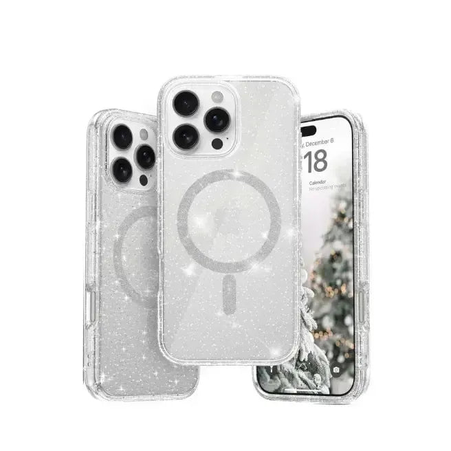For Samsung Galaxy S25 Edge Magsafe Terminator Axis Case Glitter Clear