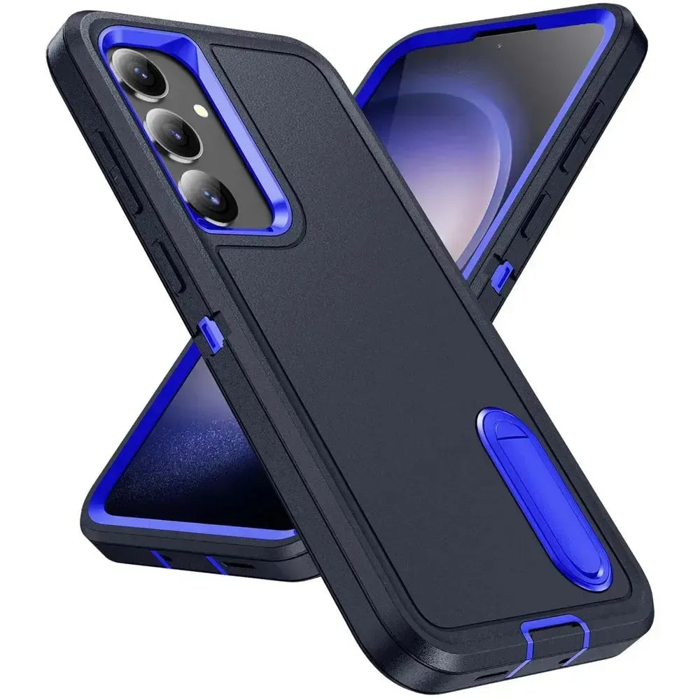 For Samsung Galaxy S25 Plus / S24 Plus Triple Defender with Stander Case Blue