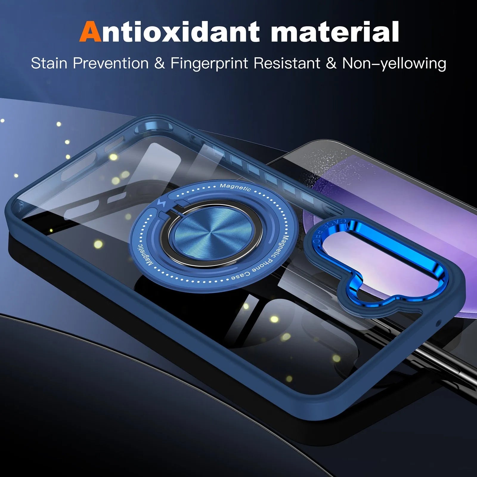 For Samsung Galaxy S25/ S24 Magsafe Invisible Ring Case Blue