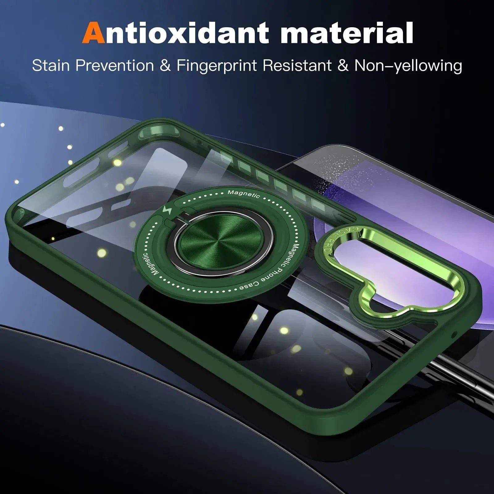For Samsung Galaxy S25 / S24 Magsafe Invisible Ring Case Green