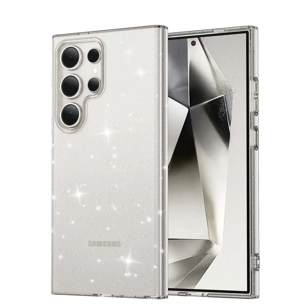 For Samsung Galaxy S25 / S24 Terminator Symmetry Design Case Glitter Clear