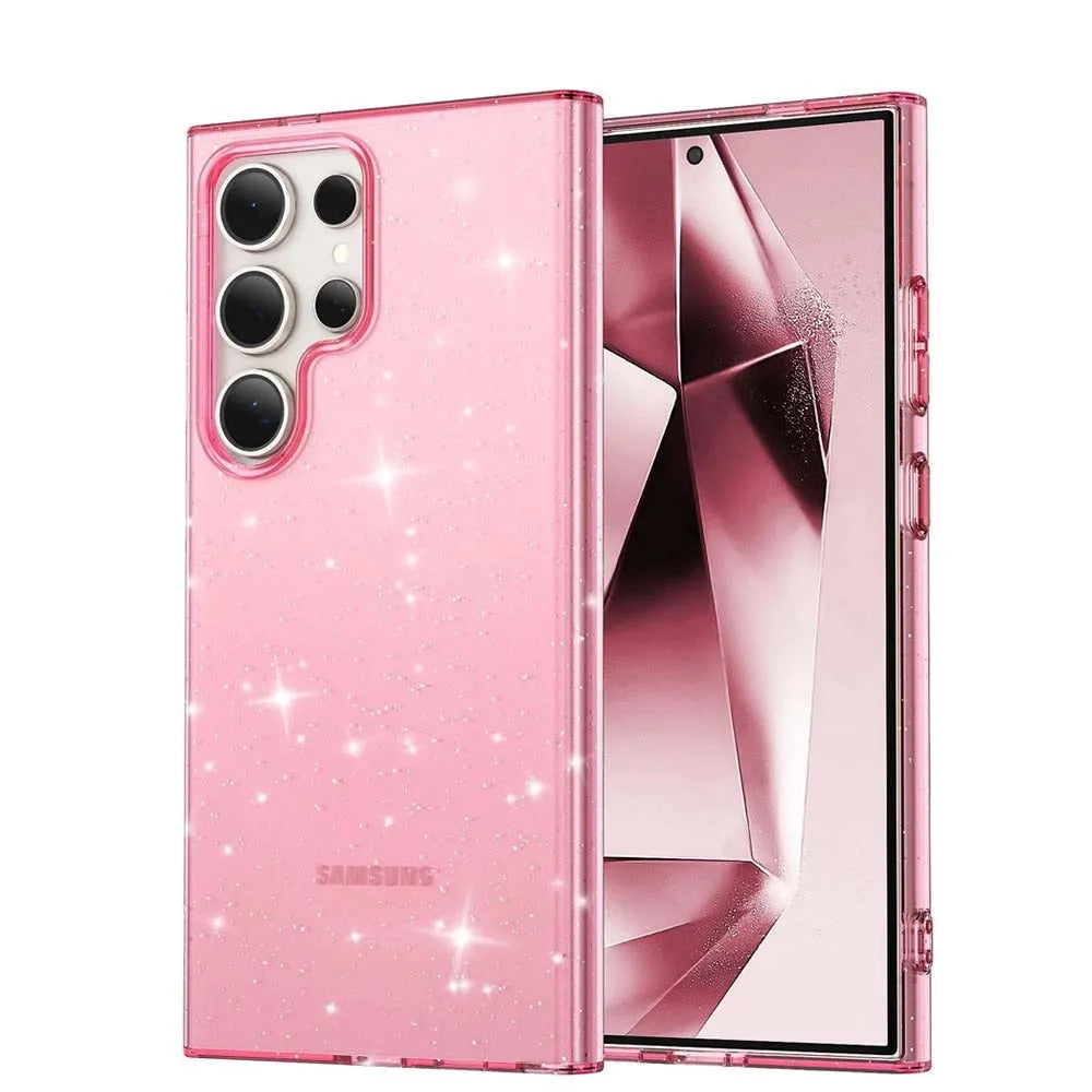 For Samsung Galaxy S25 / S24 Terminator Symmetry Design Case Glitter Pink