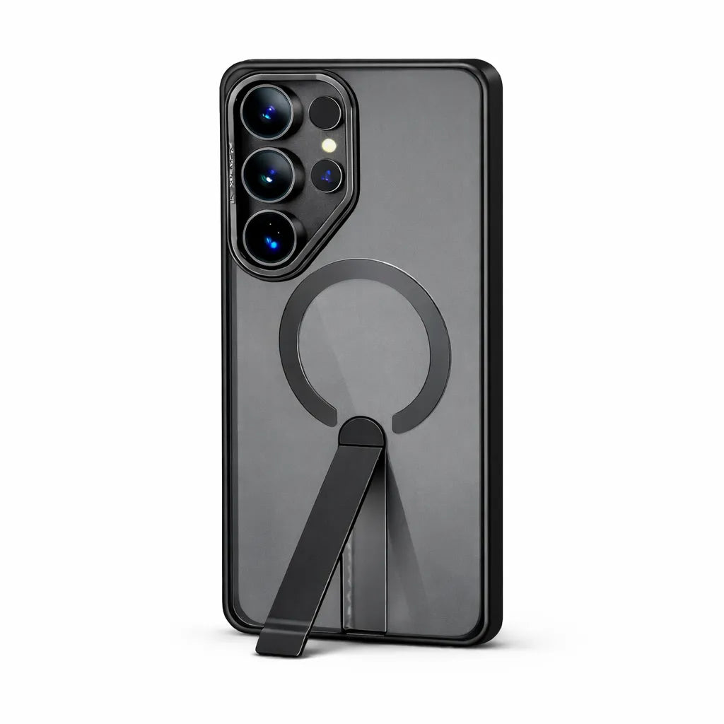 For Samsung Galaxy S25 Ultra Premium N52 Magsafe Magnetic Case With Stand Black