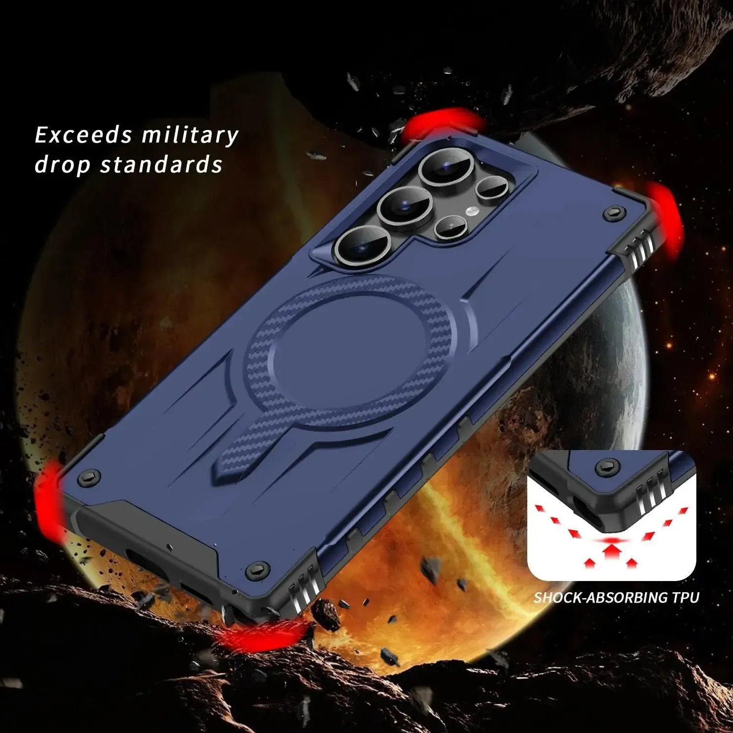 For Samsung Galaxy S25 Ultra Starship Magsafe Magnetic Case Blue