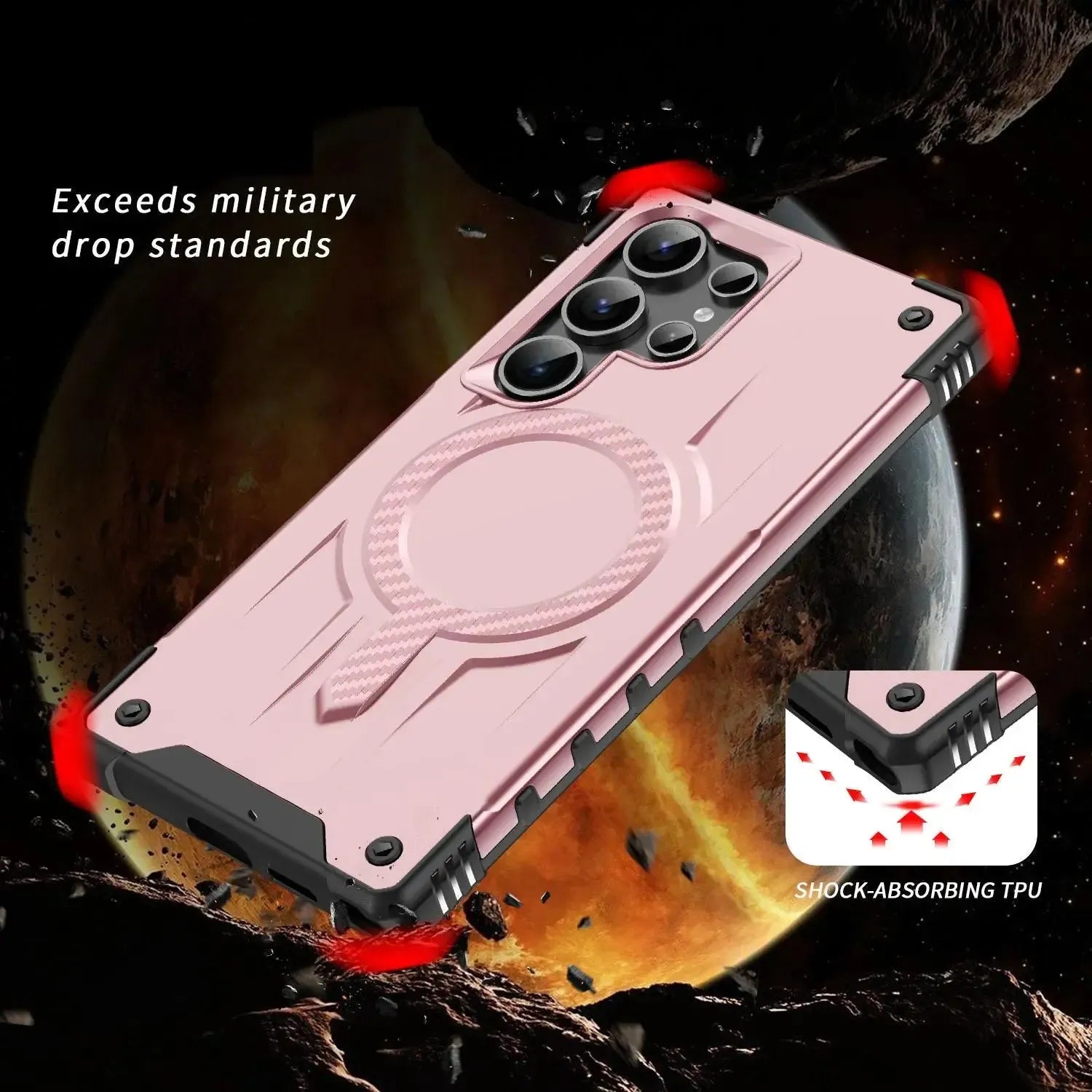 For Samsung Galaxy S25 Ultra Starship Magsafe Magnetic Case Rose Gold
