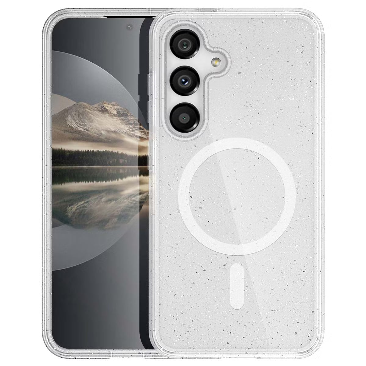 For Samsung Galaxy S26 Magsafe Terminator Axis Design Case Glitter Clear