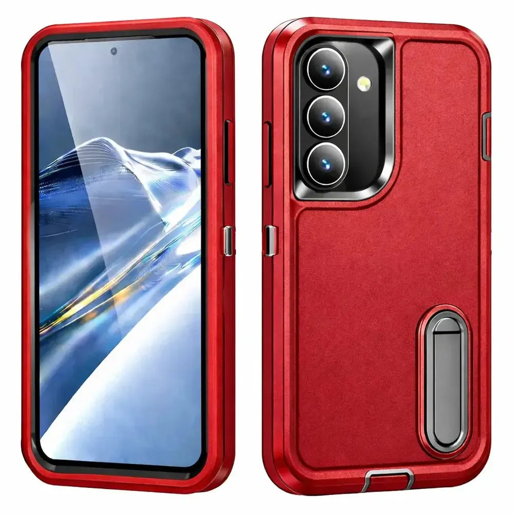 For Samsung Galaxy S26 Plus Triple Builder With Stander Case Red