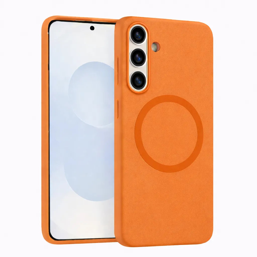 For Samsung Galaxy S26 Premium Silicon Magsafe Case Orange