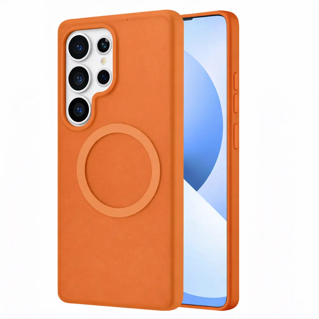 For Samsung Galaxy S26 Ultra Premium Silicon Magsafe Case Orange