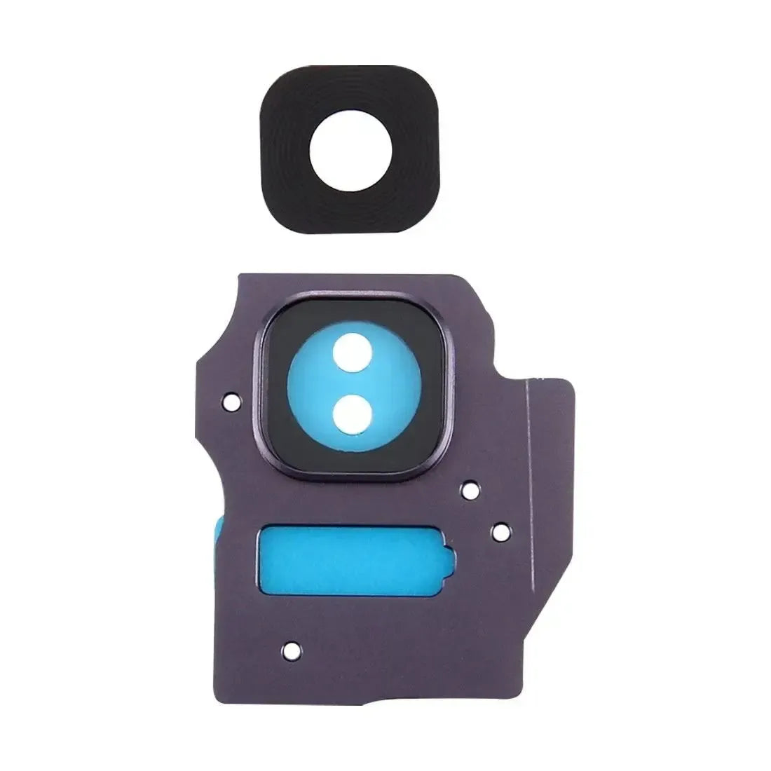 For Samsung Galaxy S8 Plus - Camera Lens Glass With Frame Grey