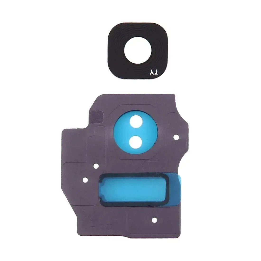 For Samsung Galaxy S8 Plus - Camera Lens Glass With Frame Grey