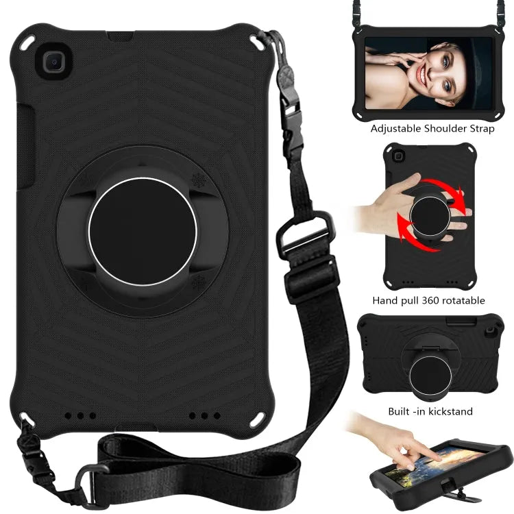 For Samsung Galaxy Tab A 8.0 2019 Spider King EVA Protective Case with Adjustable Shoulder Strap & Holder Black