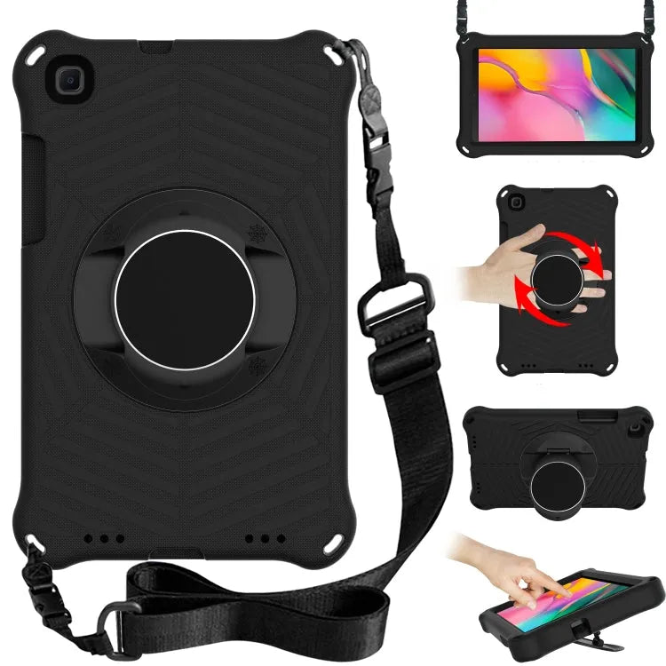 For Samsung Galaxy Tab A 8.0 2019 Spider King EVA Protective Case with Adjustable Shoulder Strap & Holder Black