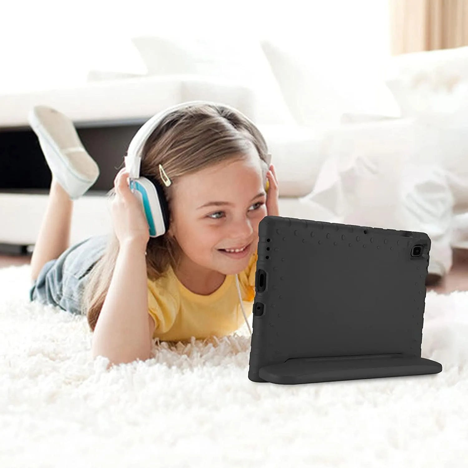 For Samsung Galaxy Tab A11 Kids Case Shockproof Cover With Stand - Black