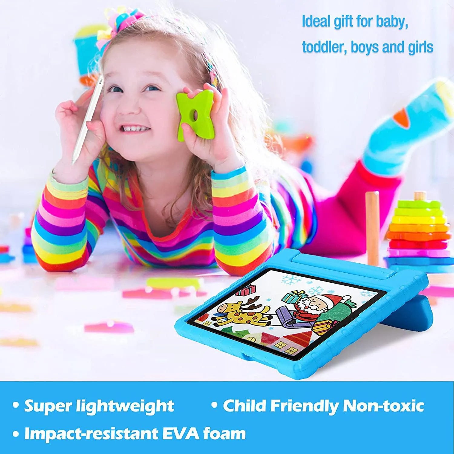 For Samsung Galaxy Tab A11 Kids Case Shockproof Cover With Stand - Blue