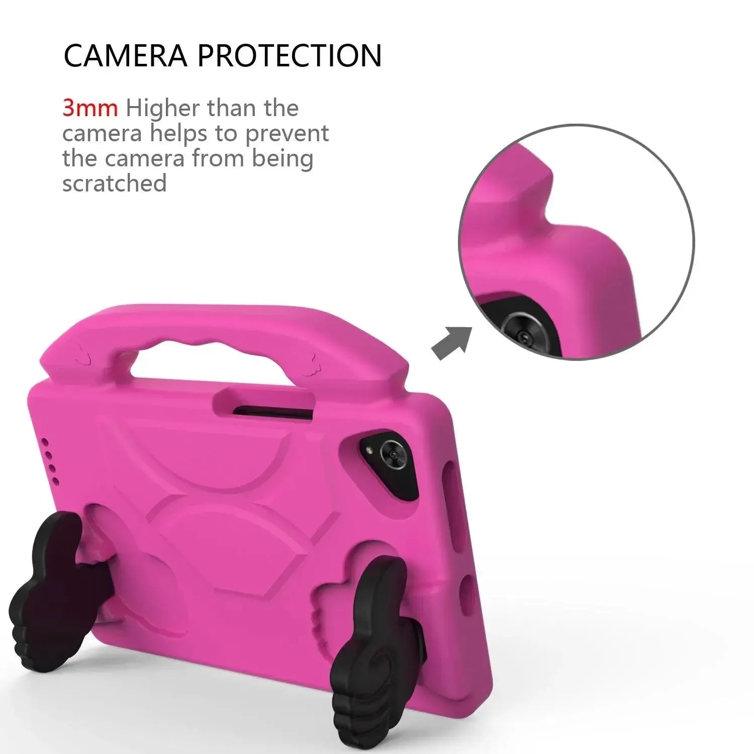 For Samsung Galaxy Tab A11 Kids Friendly Case Shockproof Cover With Thumbs Up - Pink