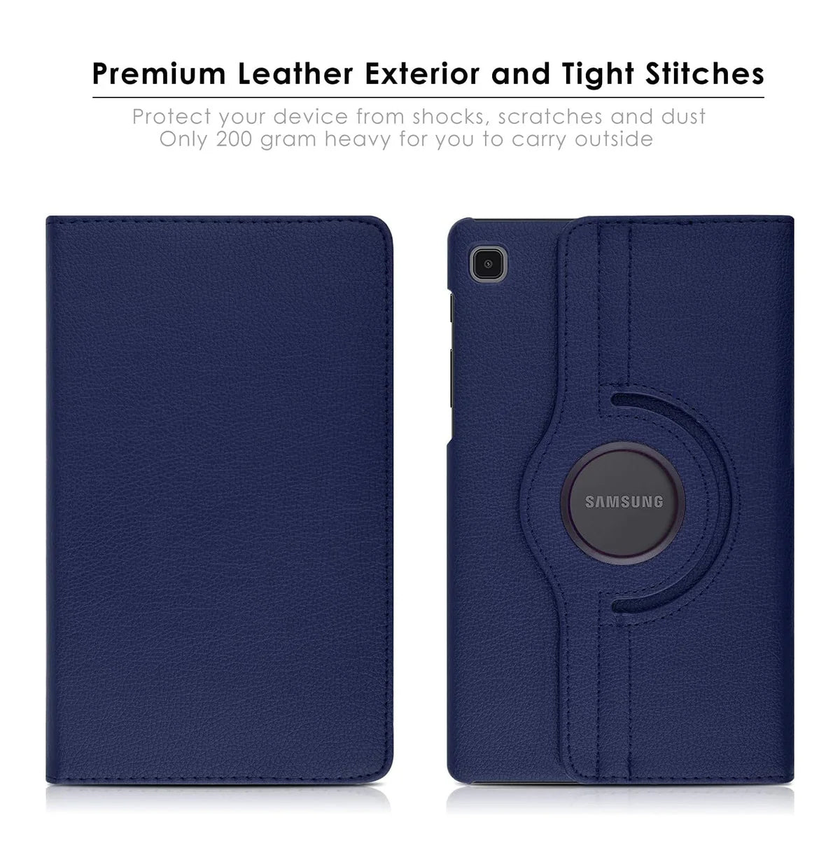 For Samsung Galaxy Tab A11 SM-X130 360 Rotation Wallet Case Blue
