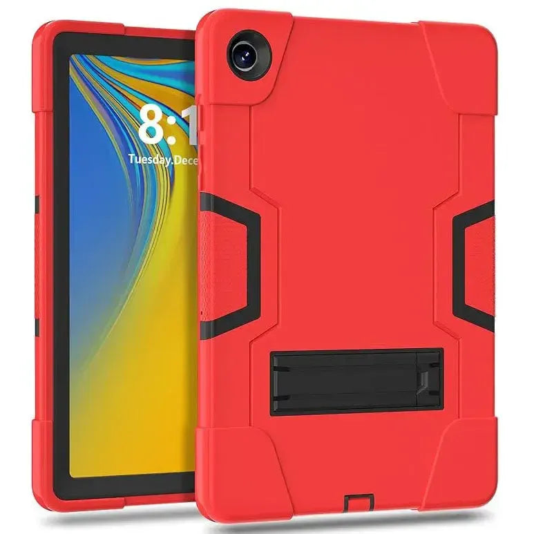 For Samsung Galaxy Tab A11 SM-X130 Hard Case Survivor with Stand Red