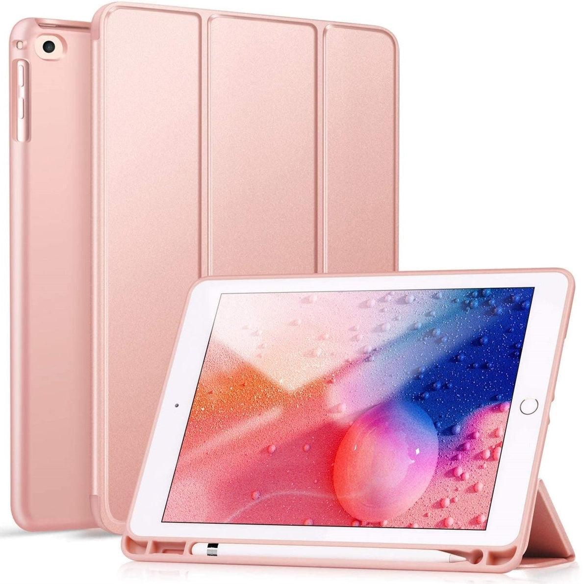 For Samsung Galaxy Tab A11 SM-X130 Ultraslim Tri Fold Wallet Case Rose Gold