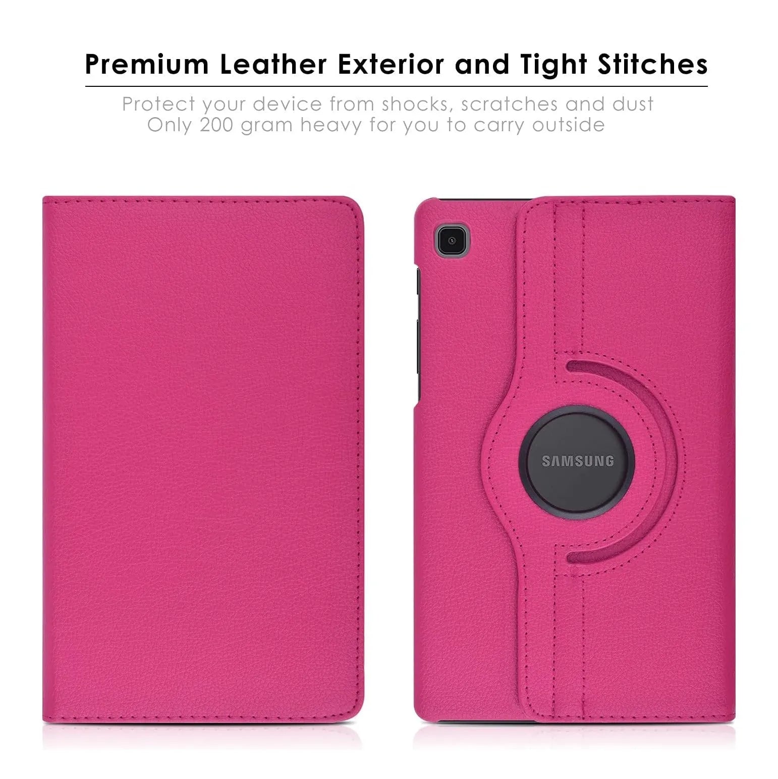 For Samsung Galaxy Tab A11 Tablet Case 360 Rotating PU Leather Cover - Rose