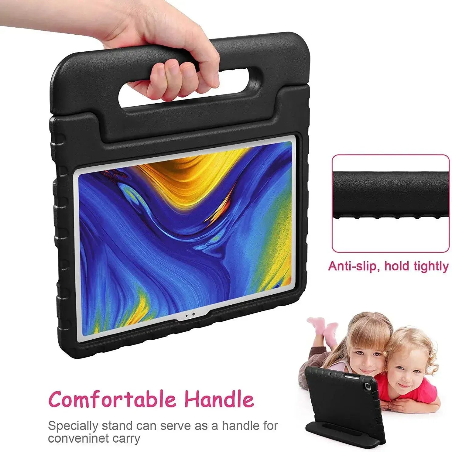For Samsung Galaxy Tab A7 10.4 2020 Kids Case Shockproof Cover With Stand - Black
