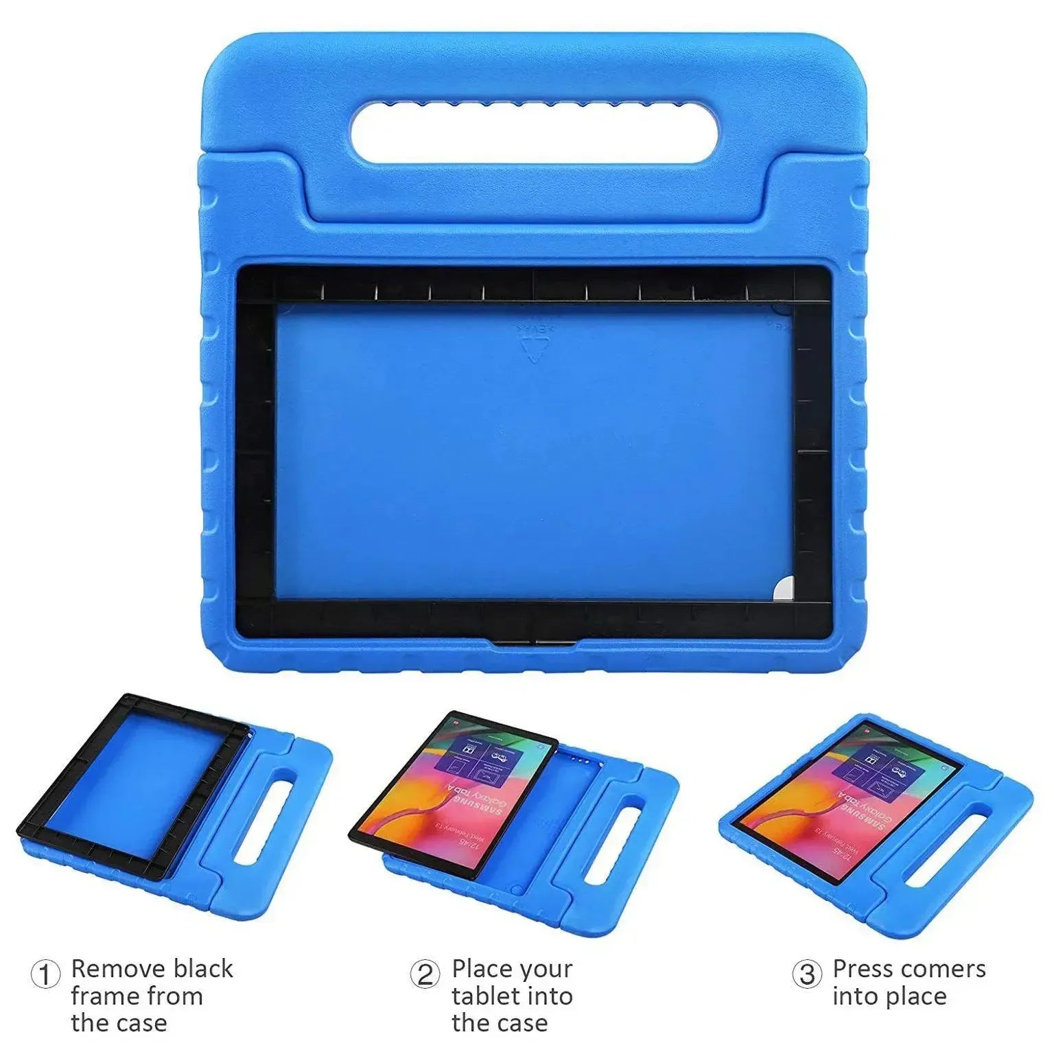 For Samsung Galaxy Tab A7 10.4 2020 Kids Case Shockproof Cover With Stand - Blue