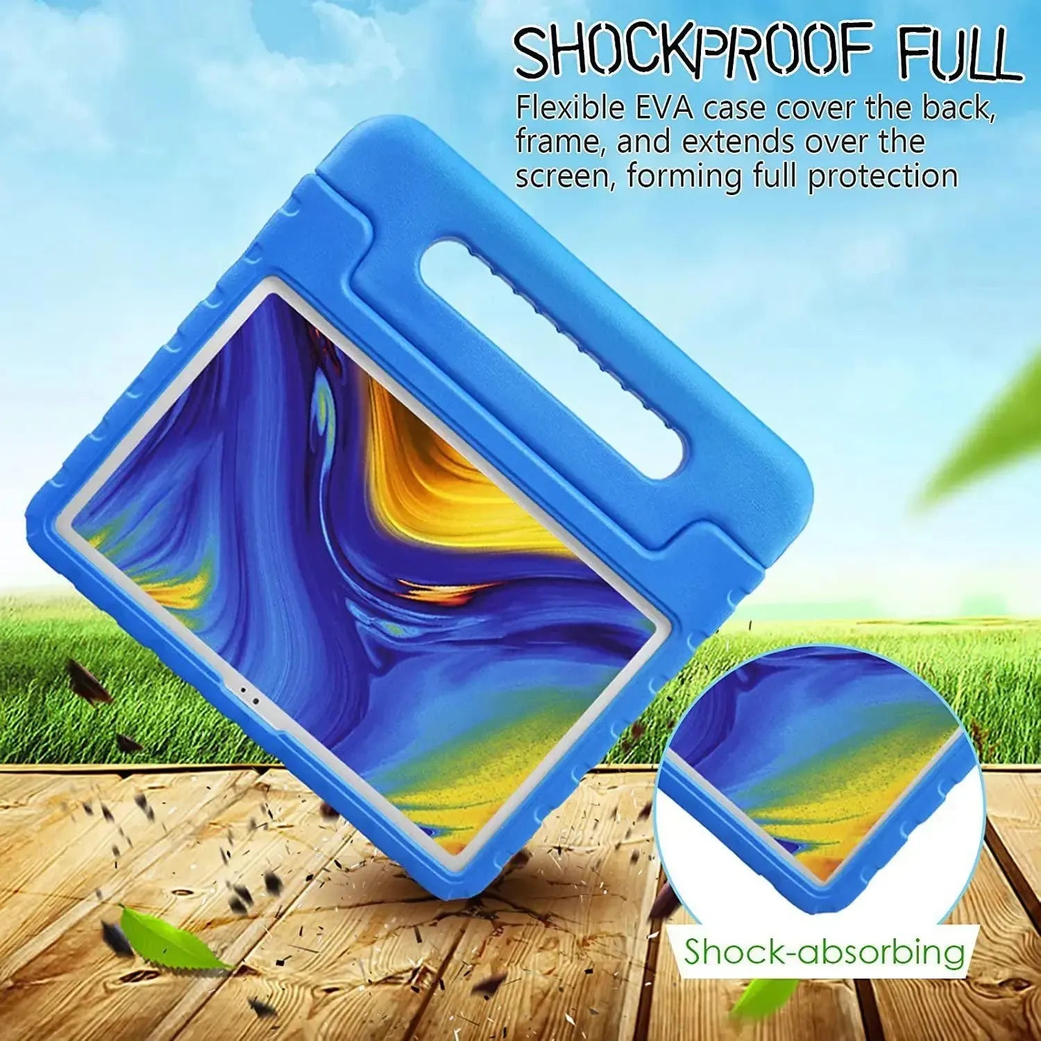 For Samsung Galaxy Tab A7 10.4 2020 Kids Case Shockproof Cover With Stand - Blue