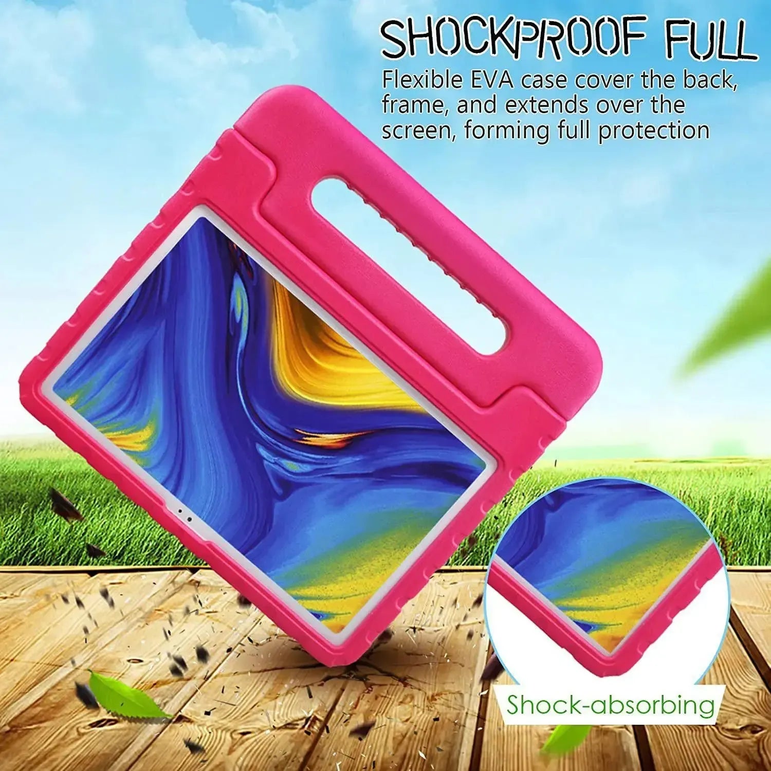For Samsung Galaxy Tab A7 10.4 2020 Kids Case Shockproof Cover With Stand - Pink
