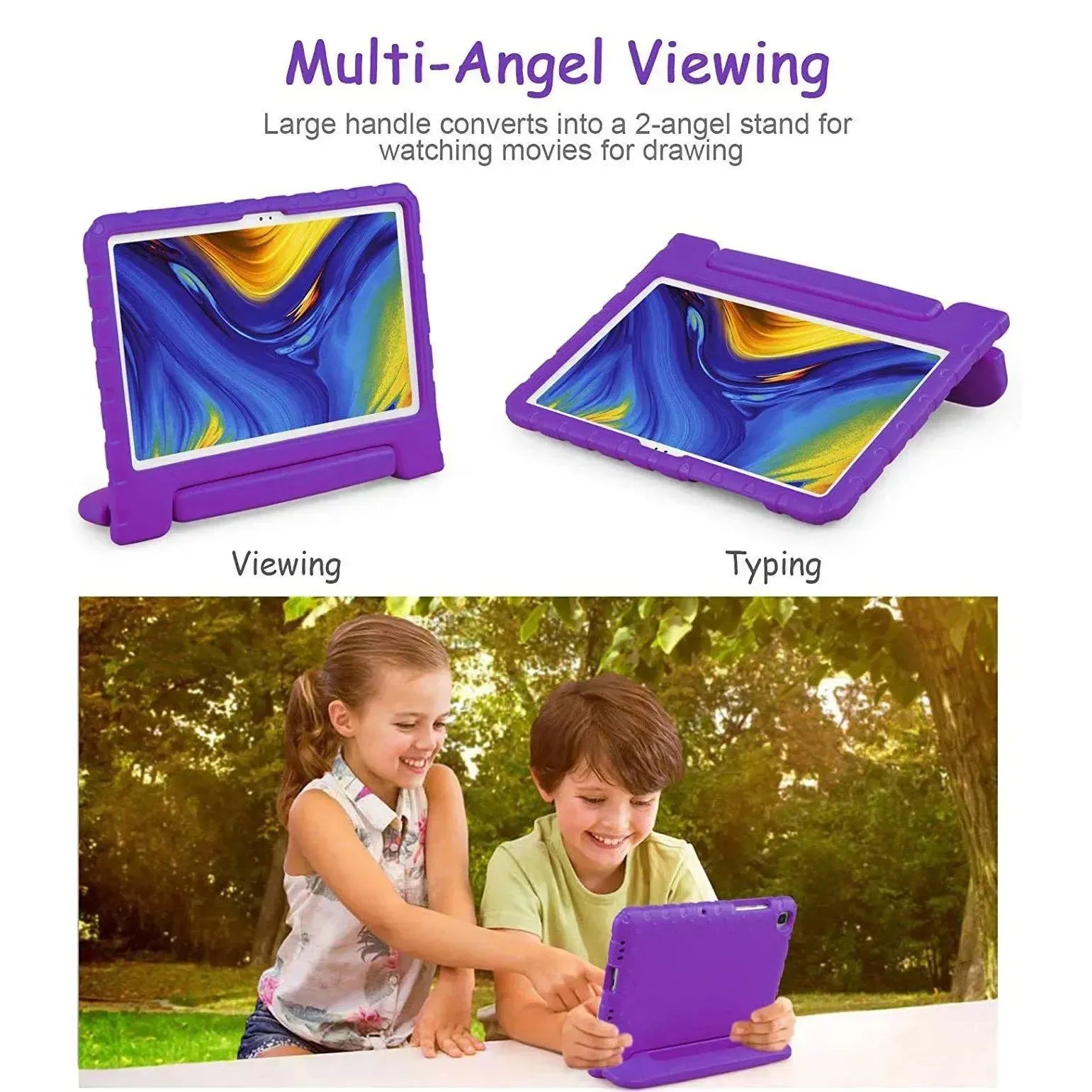 For Samsung Galaxy Tab A7 10.4 2020 Kids Case Shockproof Cover With Stand - Purple