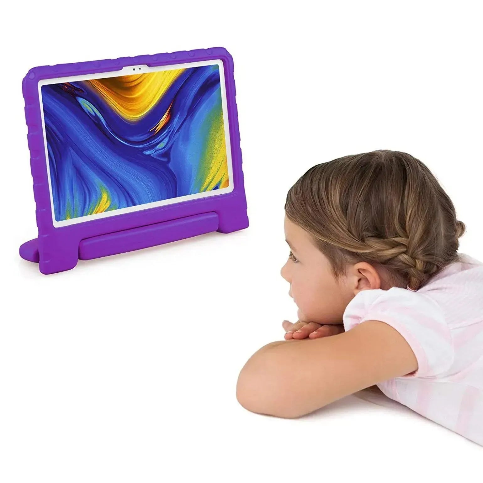 For Samsung Galaxy Tab A7 10.4 2020 Kids Case Shockproof Cover With Stand - Purple