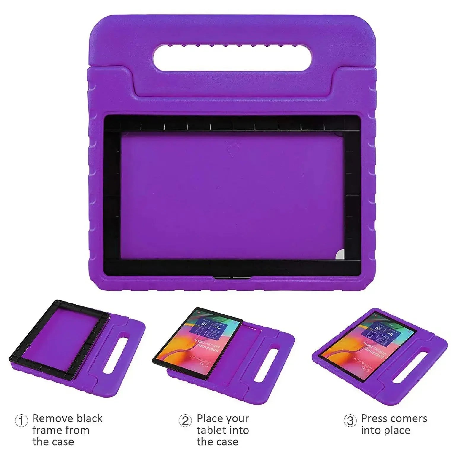For Samsung Galaxy Tab A7 10.4 2020 Kids Case Shockproof Cover With Stand - Purple
