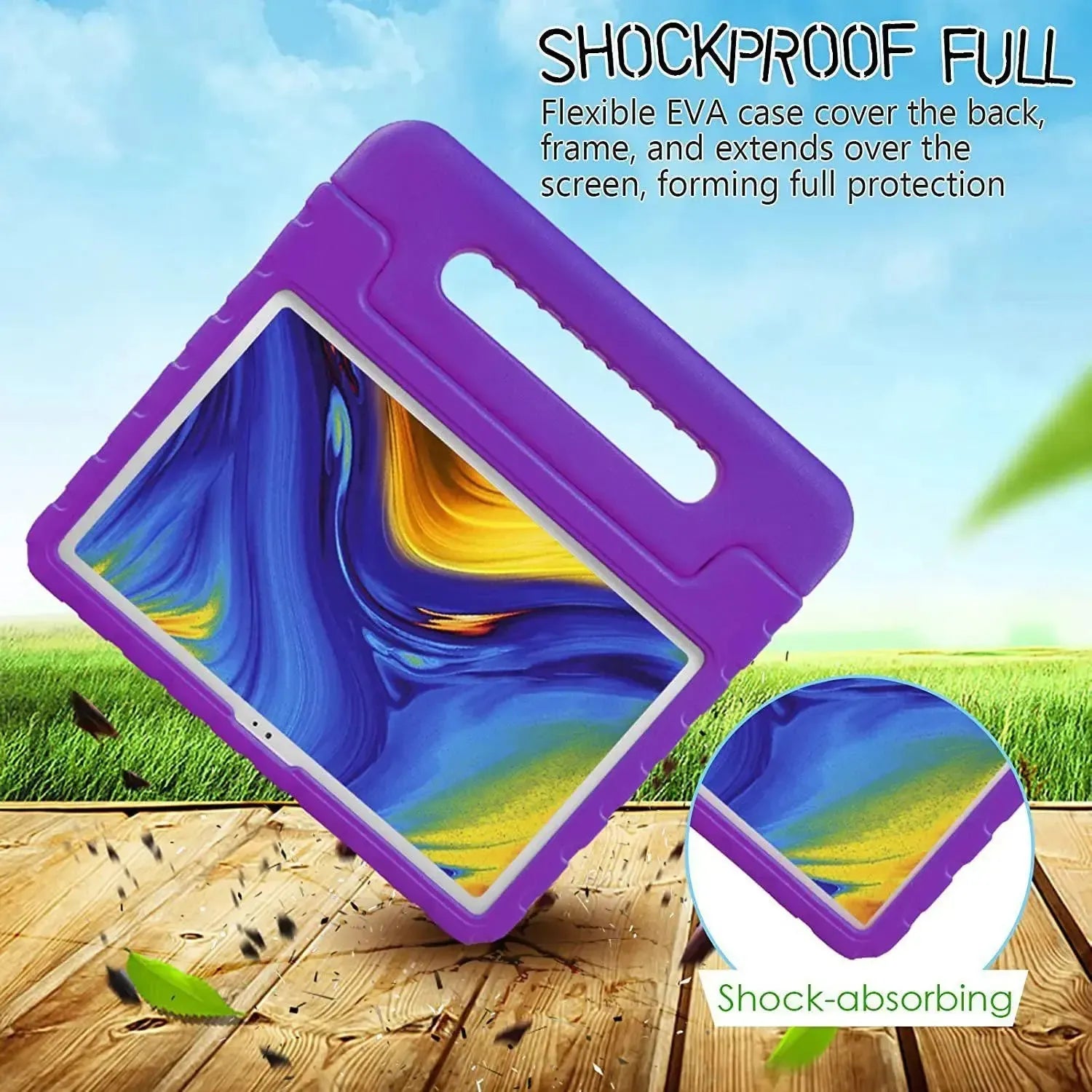 For Samsung Galaxy Tab A7 10.4 2020 Kids Case Shockproof Cover With Stand - Purple