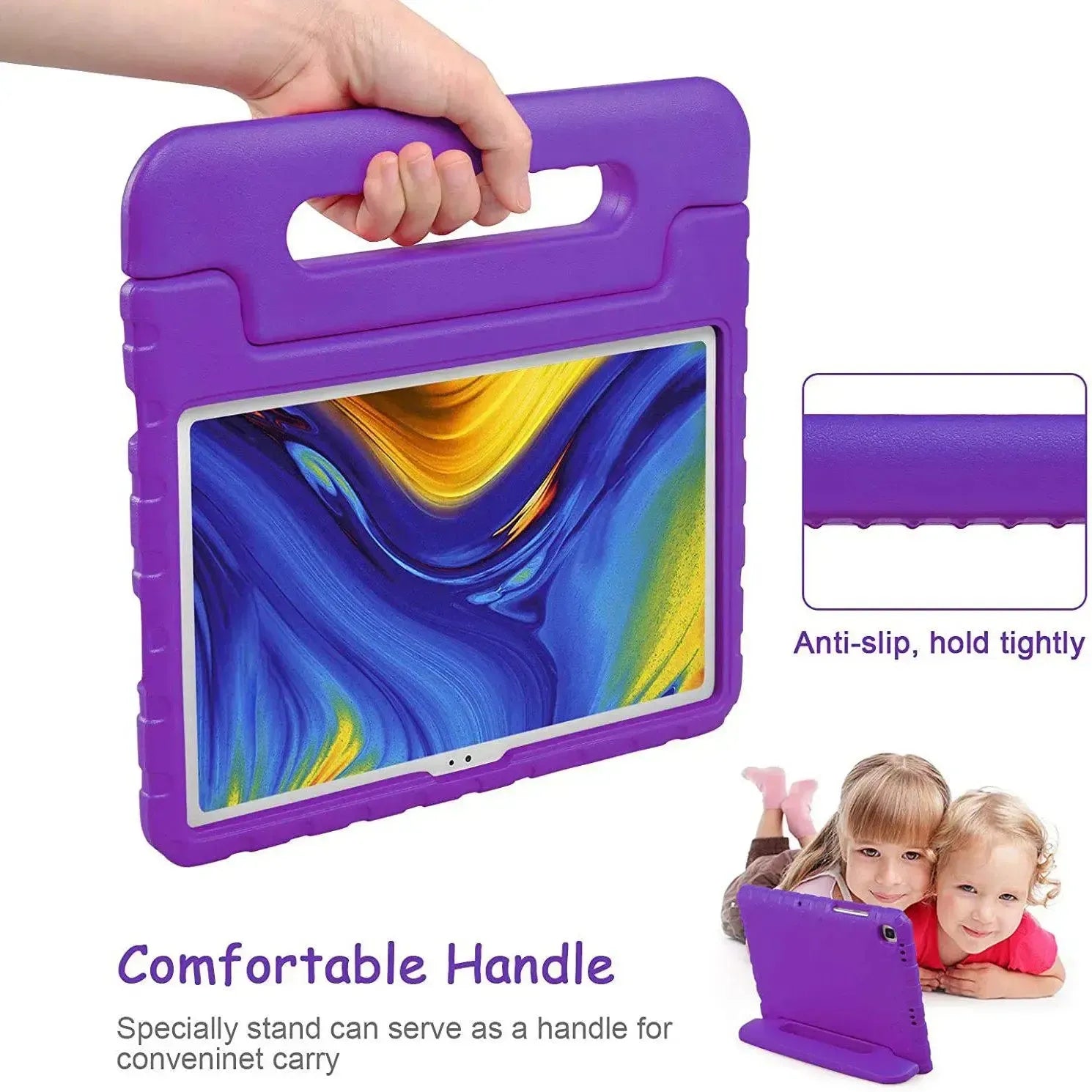 For Samsung Galaxy Tab A7 10.4 2020 Kids Case Shockproof Cover With Stand - Purple