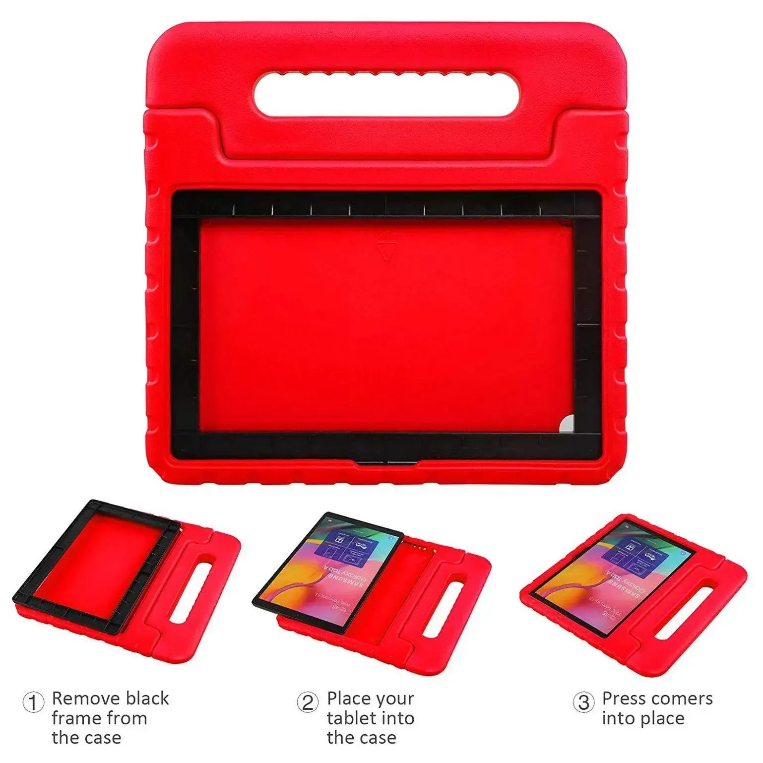 For Samsung Galaxy Tab A7 10.4 2020 Kids Case Shockproof Cover With Stand - Red