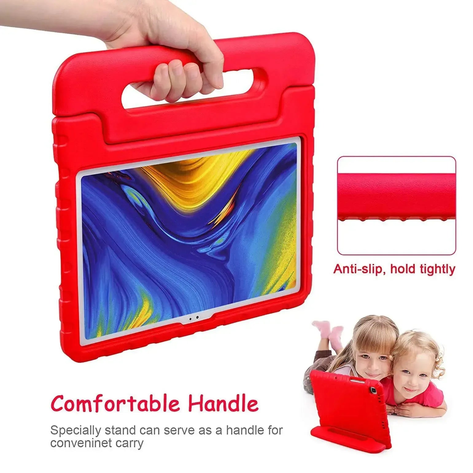 For Samsung Galaxy Tab A7 10.4 2020 Kids Case Shockproof Cover With Stand - Red