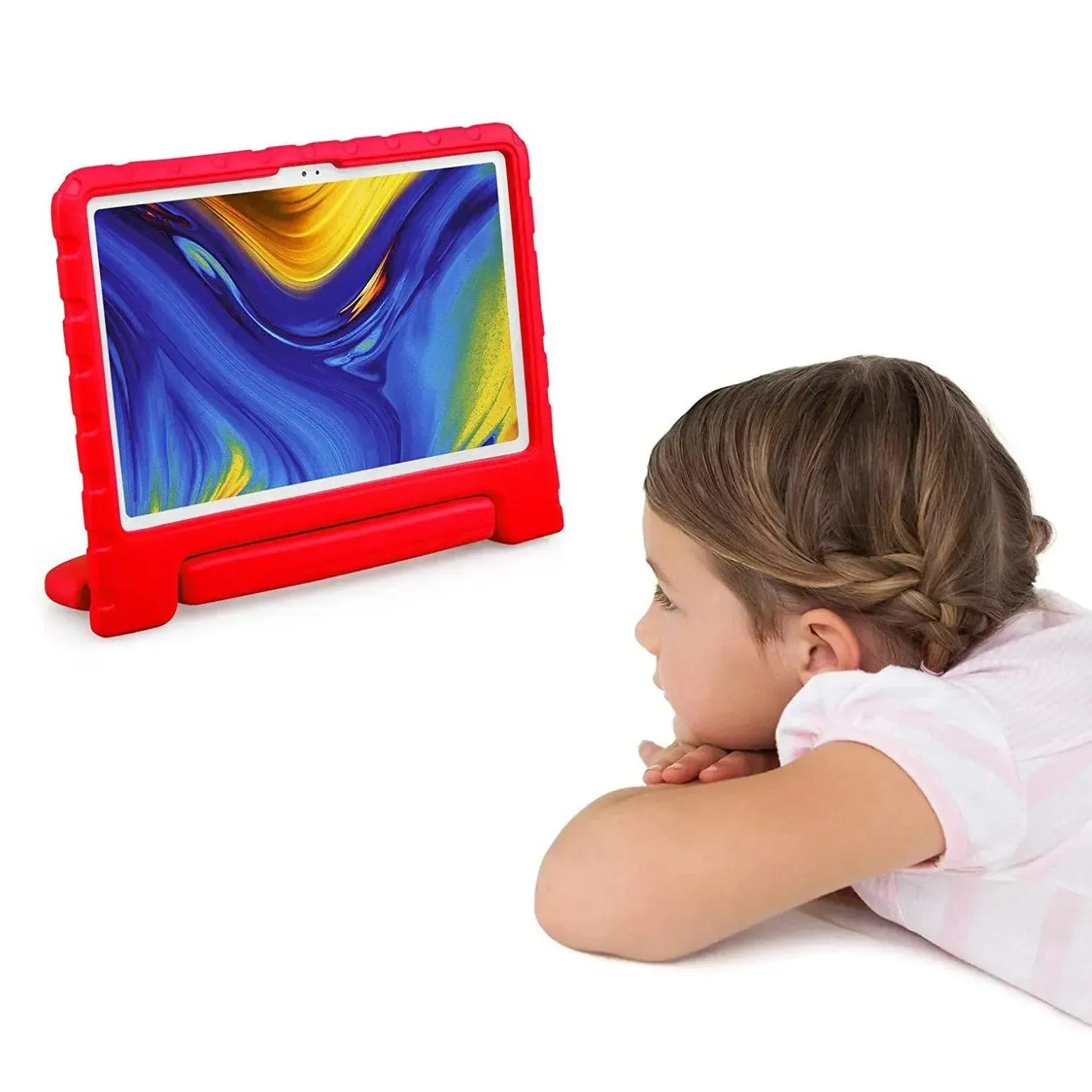 For Samsung Galaxy Tab A7 10.4 2020 Kids Case Shockproof Cover With Stand - Red