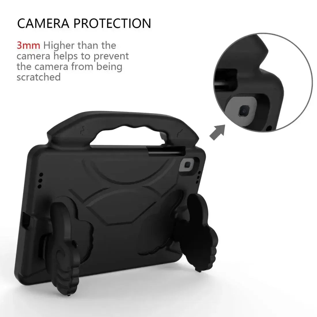 For Samsung Galaxy Tab A7 10.4 2020 Kids Friendly Case Shockproof Cover With Thumbs Up - Black