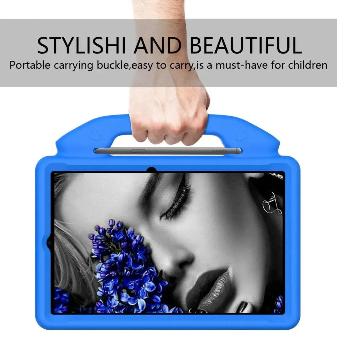 For Samsung Galaxy Tab A7 10.4 2020 Kids Friendly Case Shockproof Cover With Thumbs Up - Blue