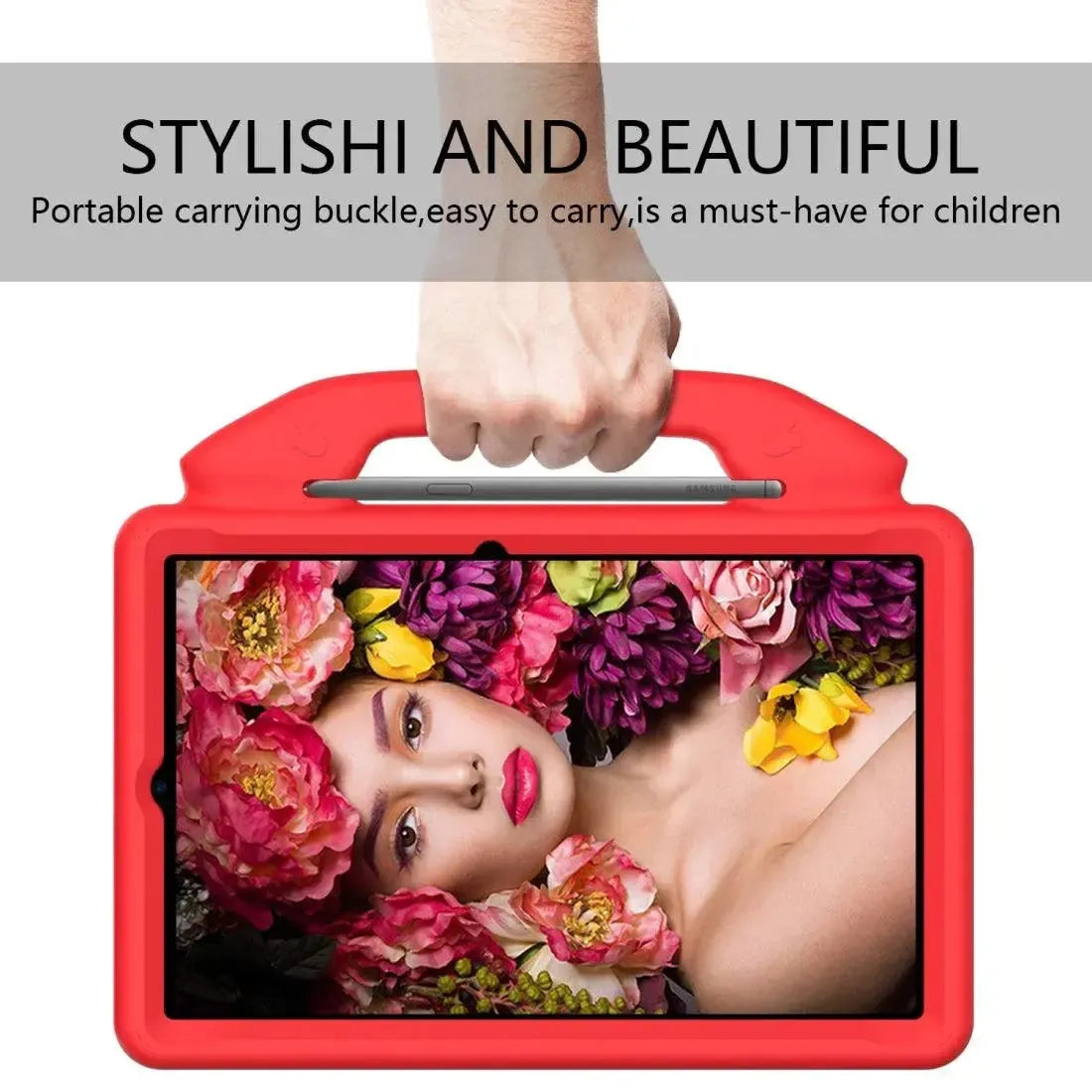 For Samsung Galaxy Tab A7 10.4 2020 Kids Friendly Case Shockproof Cover With Thumbs Up - Red